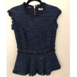 Rebecca Taylor Tweed Peplum Top